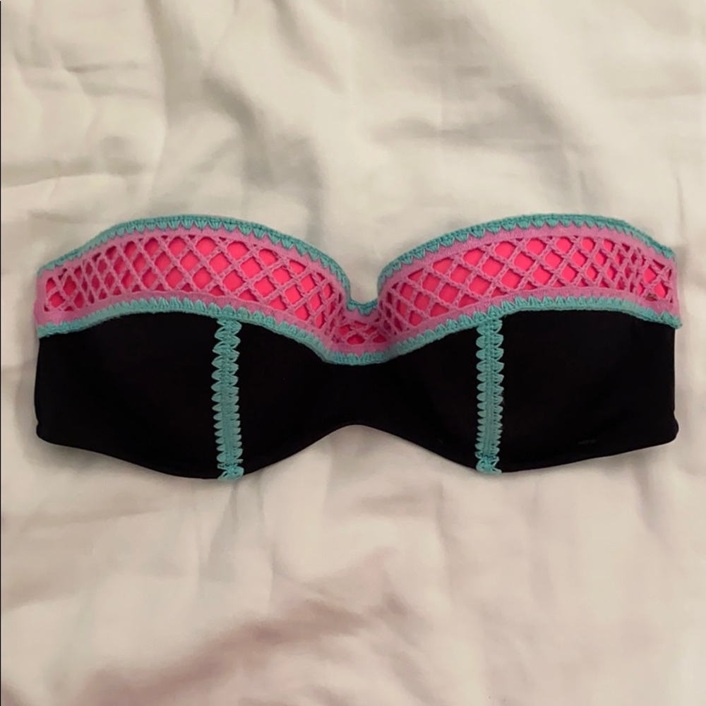 Strapless Colorful  Bikini Top